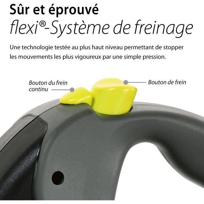 FLEXI Neon Giant Retractable Leash - GT3-210-S-NEO-12 - Black and Yellow
