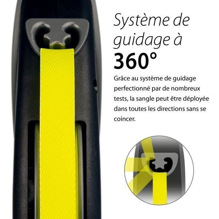 FLEXI Neon Giant Retractable Leash - GT3-210-S-NEO-12 - Black and Yellow