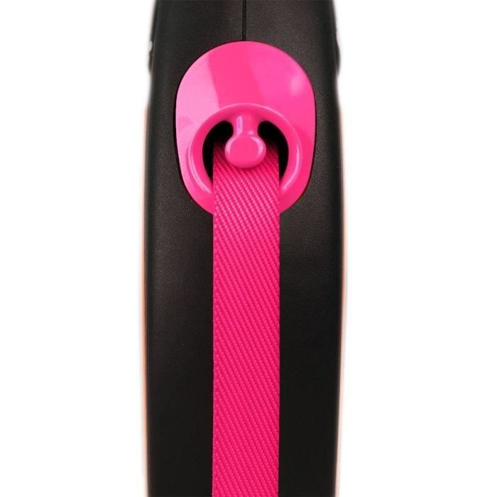 TRIXIE Flexi New NEON Leash S 5 m Fluorescent Pink for Dogs up to 15 kg