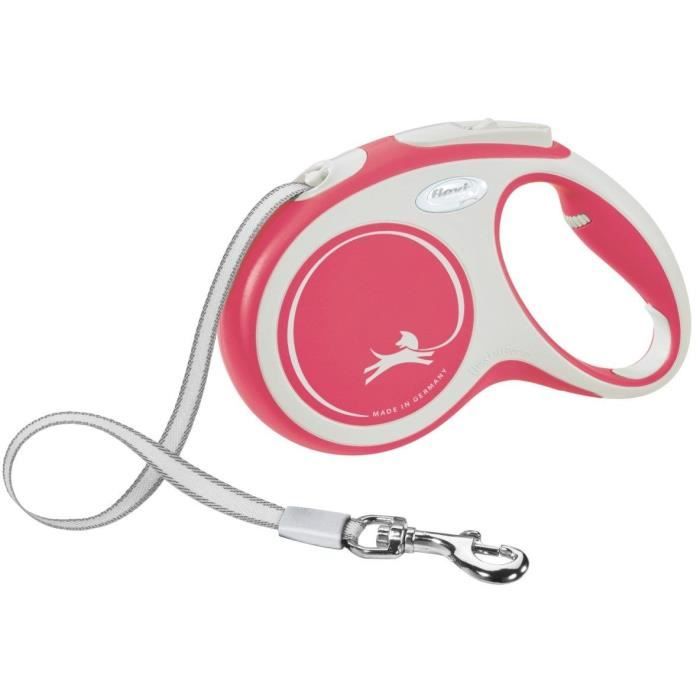 Laisse-sangle - KERBL - Flexi NewConfort - Taille M - 5-m - Max.25 kg - Rouge