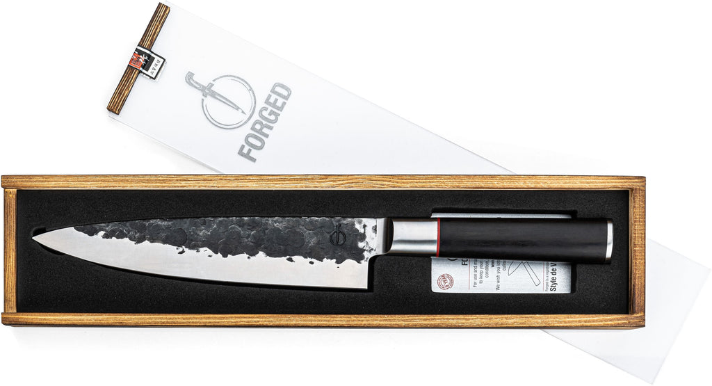 Couteau du chef - FORGED - SEBRA - Acier japonais 440C - Manche en bois Dalbergia - L 20,5 cm