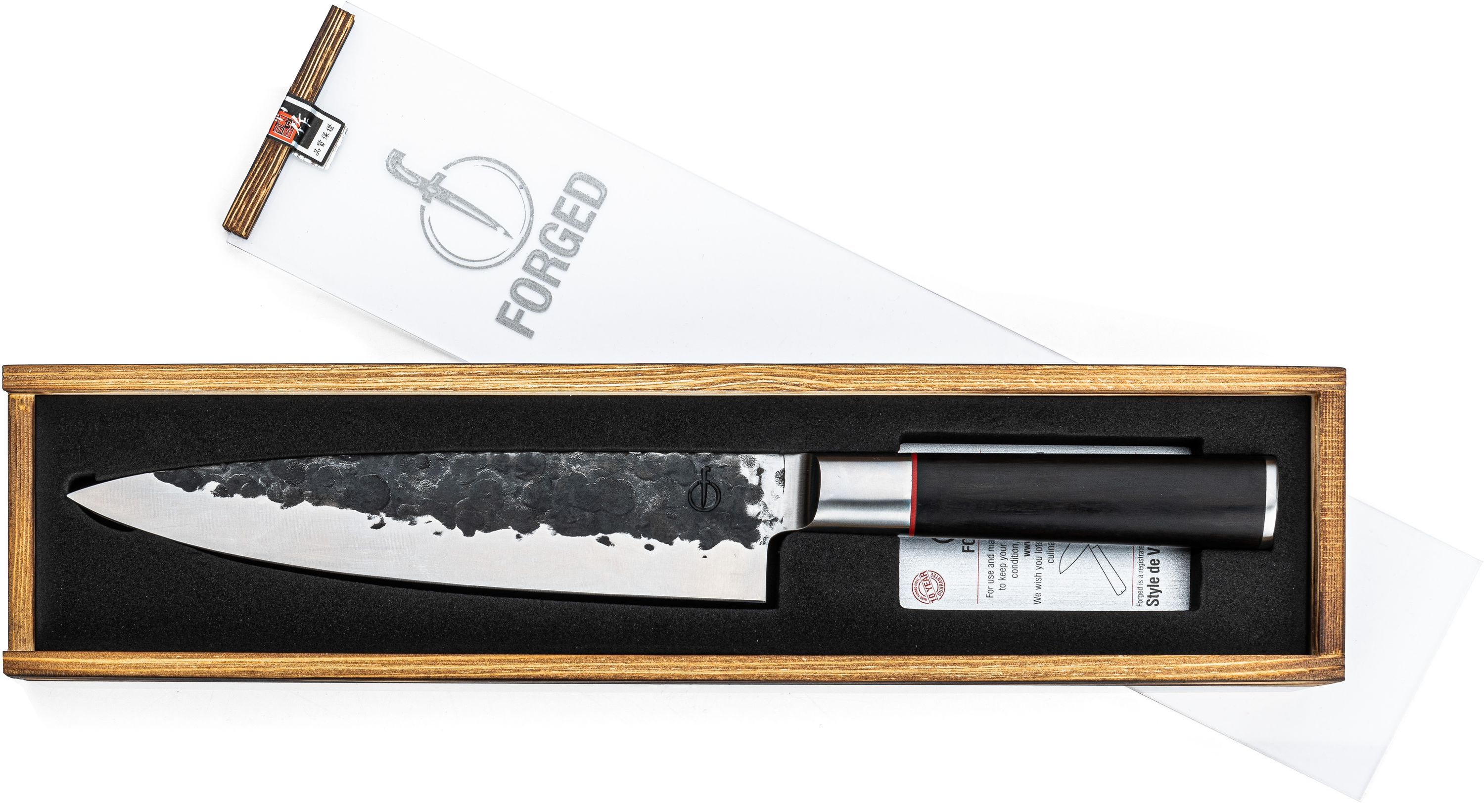 Couteau du chef - FORGED - SEBRA - Acier japonais 440C - Manche en bois Dalbergia - L 20,5 cm