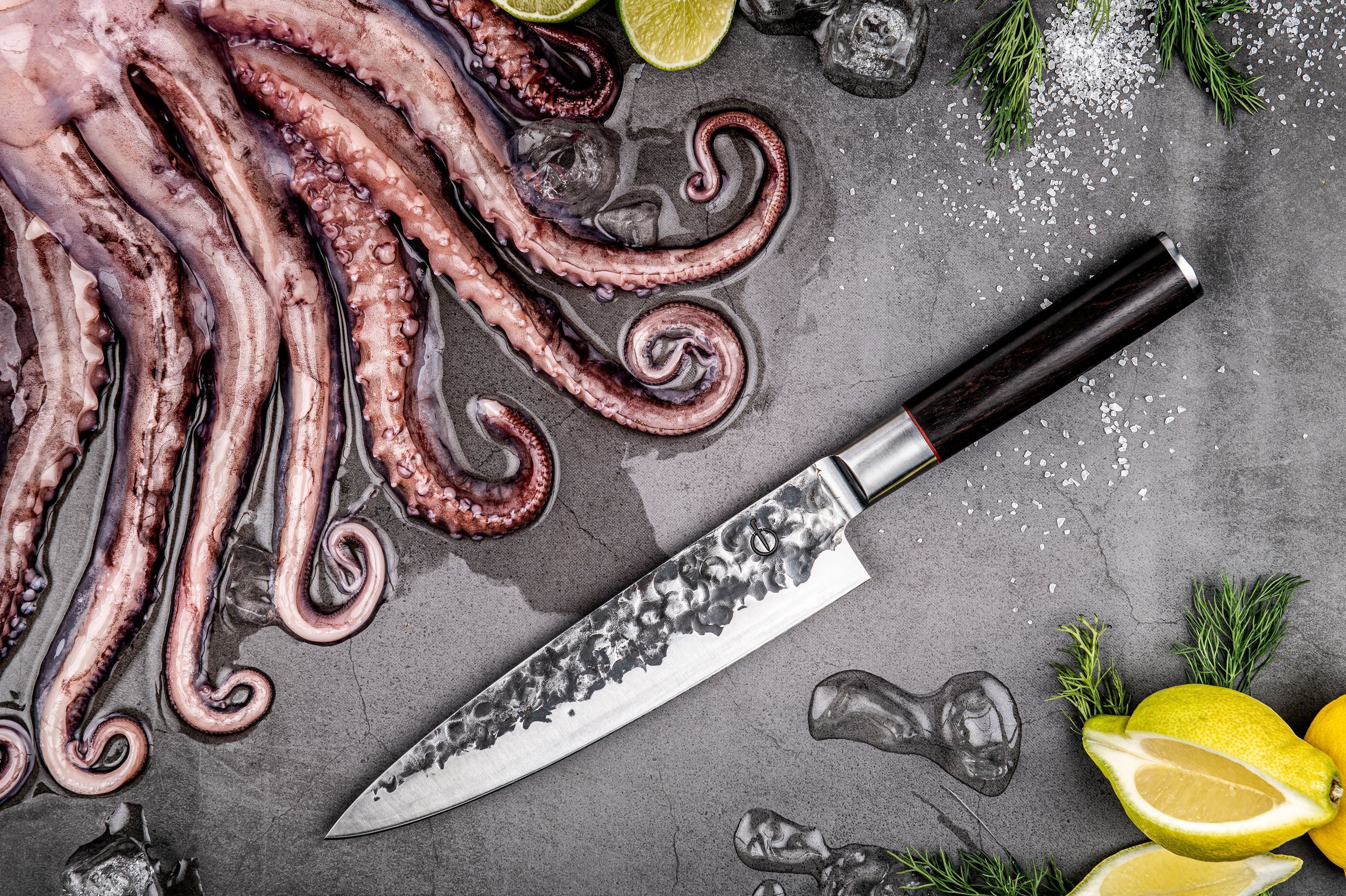 Couteau du chef - FORGED - SEBRA - Acier japonais 440C - Manche en bois Dalbergia - L 20,5 cm