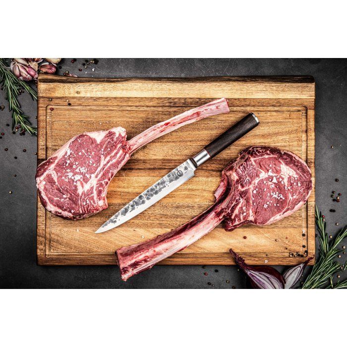 Sebra Meat Knife - Forged - 20.5 cm - Japanese 440C Steel - Dalbergia Wood Handle