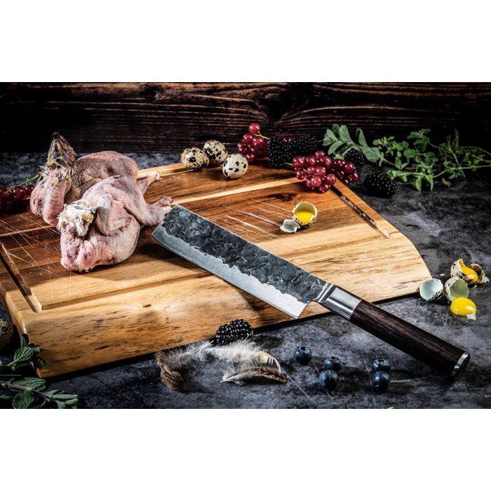 Sebra Cleaver - Forged - 17.5 cm - Japanese 440C Steel - Dalbergia Wood Handle