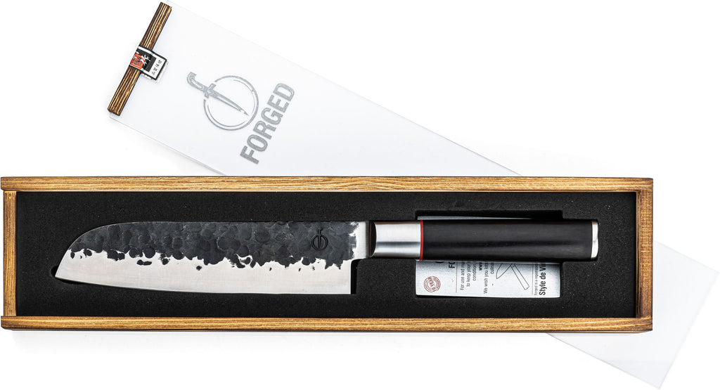 Sebra Santoku Knife - Forged - 18 cm - Japanese 440C Steel - Dalbergia Wood Handle