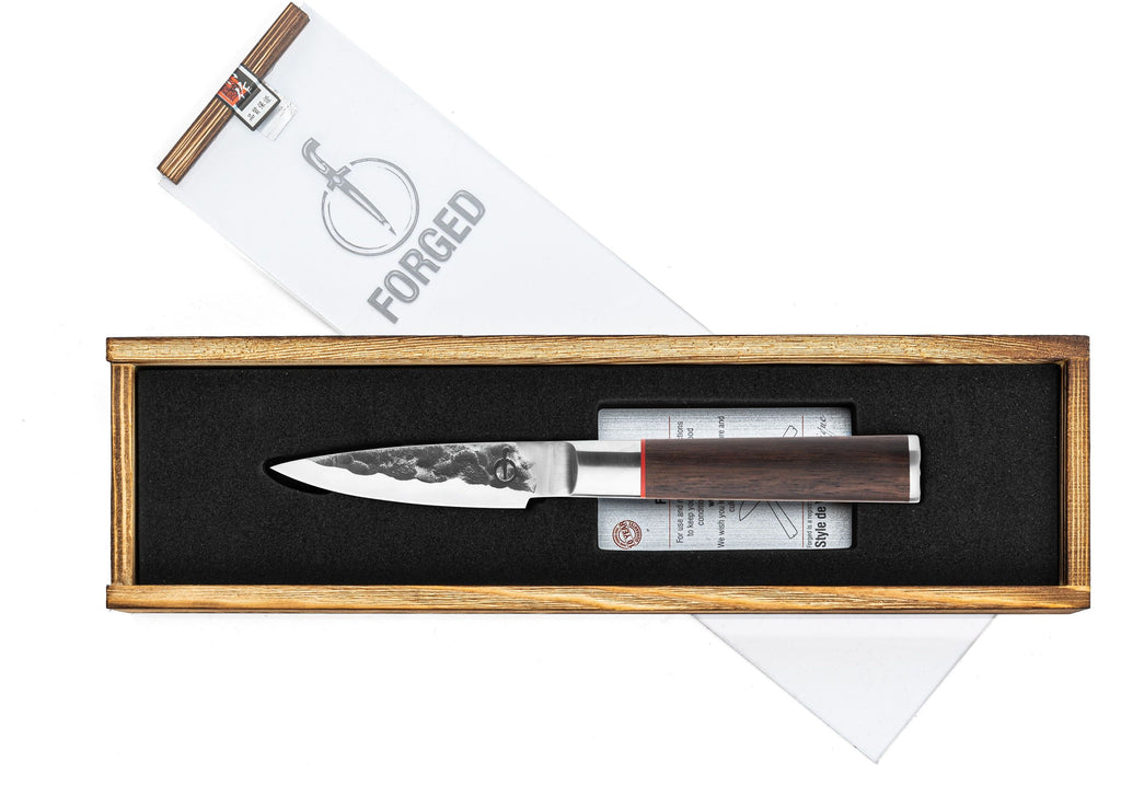 Sebra Vegetable Knife - Forged - 8.5 cm - Japanese 440C Steel - Dalbergia Wood Handle