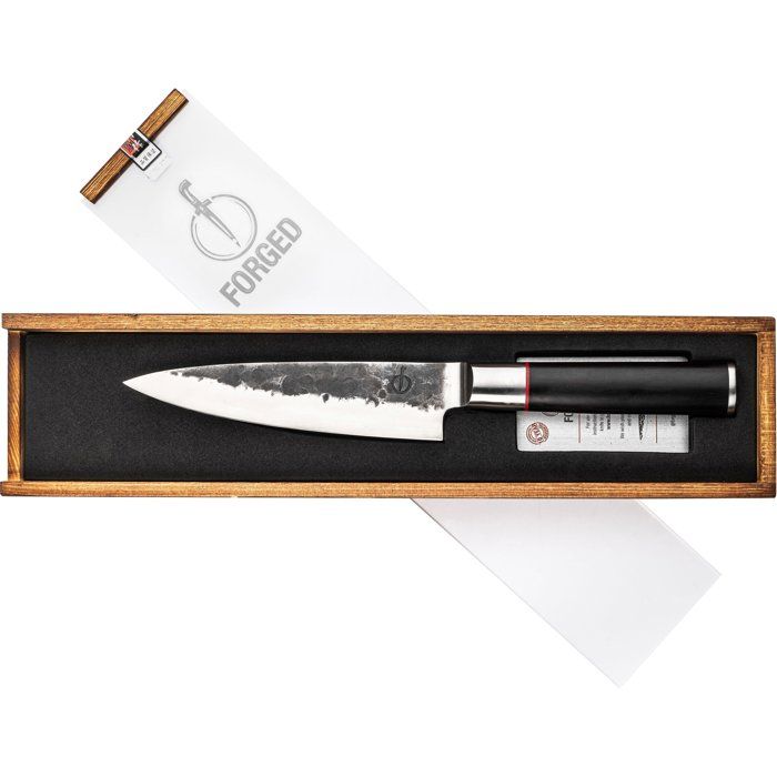 Forged Chef's Knife - SEBRA - Japanese 440C Steel - Dalbergia Wood Handle - 16 cm