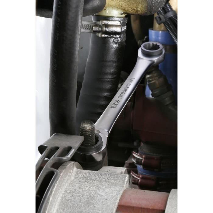 FACOM Set of 2 Cuatro Ratchet Wrenches 8-19 mm - 64C.J2PB - Silver