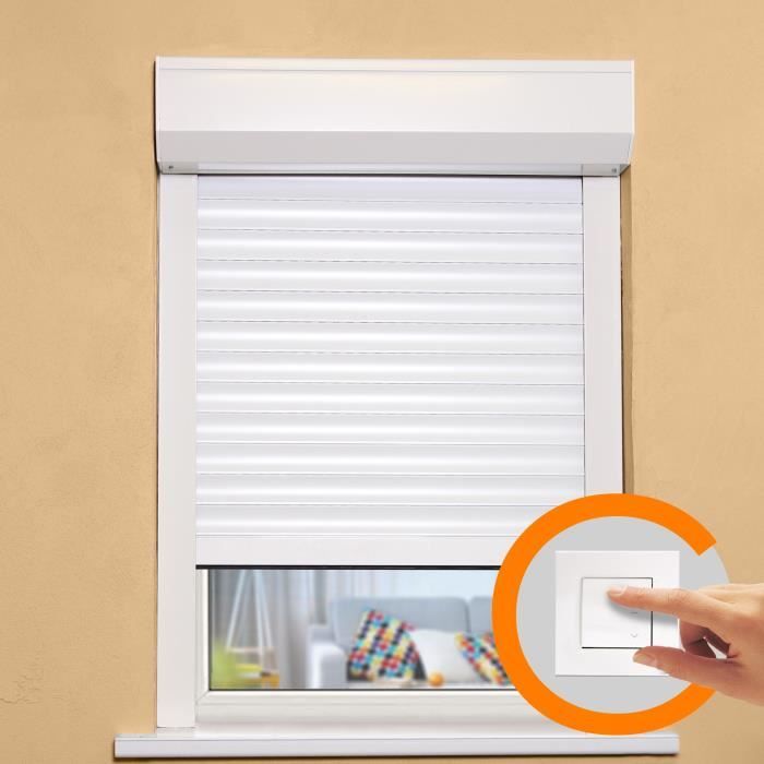 Double-Walled PVC Roller Shutter - 140 cm x 120 cm - Wired Electric - White