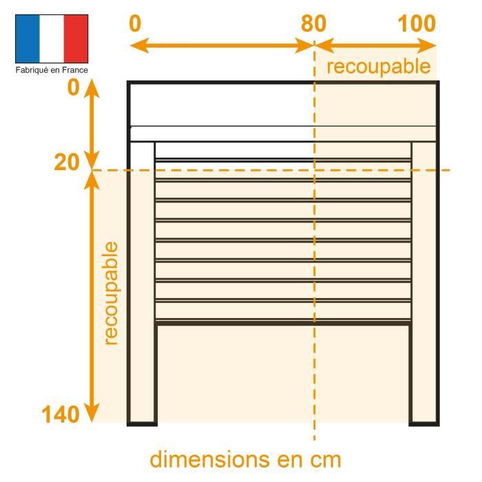 Aluminum Roller Shutter - 140 cm x 100 cm - Radio-Controlled Electric - White