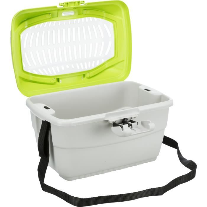 TRIXIE Mini-Capri Transport Box - 40 × 22 × 30 cm - Light Gray/Blue