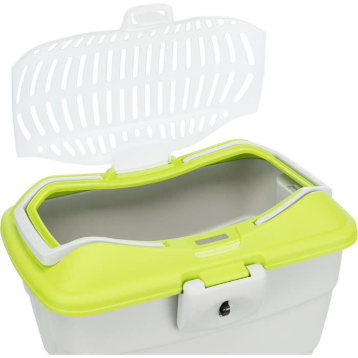 TRIXIE Mini-Capri Transport Box - 40 × 22 × 30 cm - Light Gray/Blue