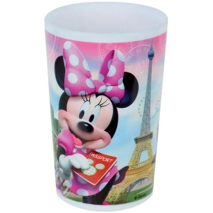 FUN HOUSE Disney Minnie Mouse Tableware Set - Glass, Soup Plate, Dinner Plate, Water Bottle, Snack Box, Cutlery