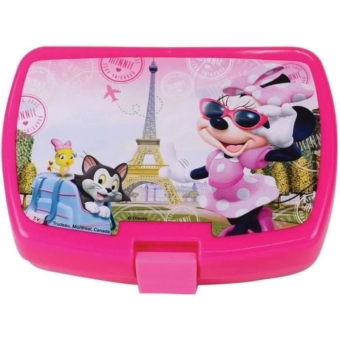 FUN HOUSE Disney Minnie Mouse Tableware Set - Glass, Soup Plate, Dinner Plate, Water Bottle, Snack Box, Cutlery