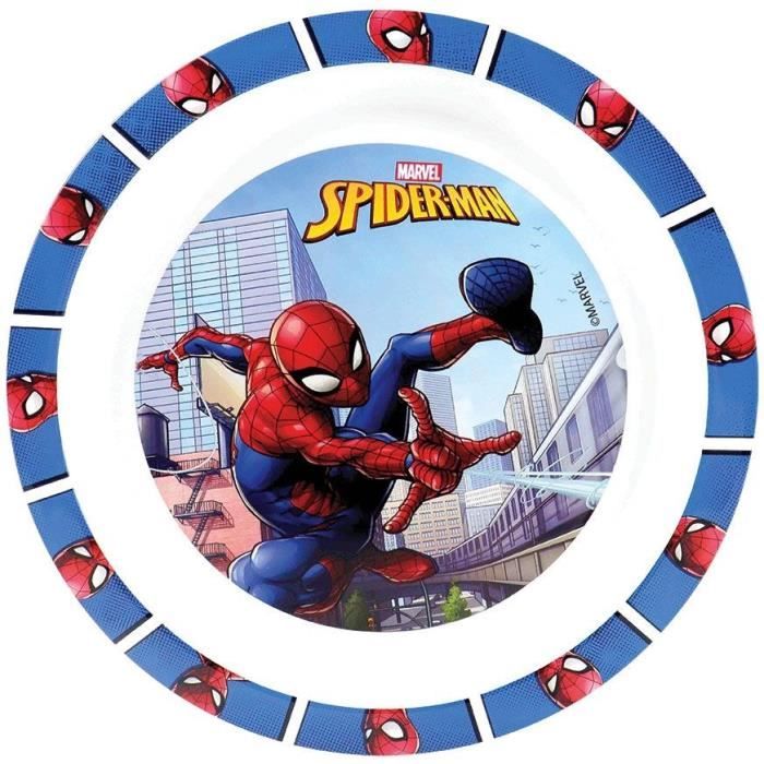 Tableware Set, FUN HOUSE - SPIDERMAN, 6-Piece, Glass, Plates, Cutlery, Water Bottle, Snack Box