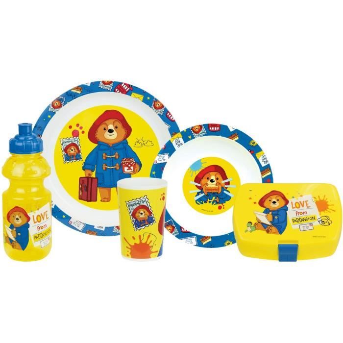 FUN HOUSE Reusable Tableware Set - Plate, Bowl, Glass, Water Bottle, Lunchbox - Paddington