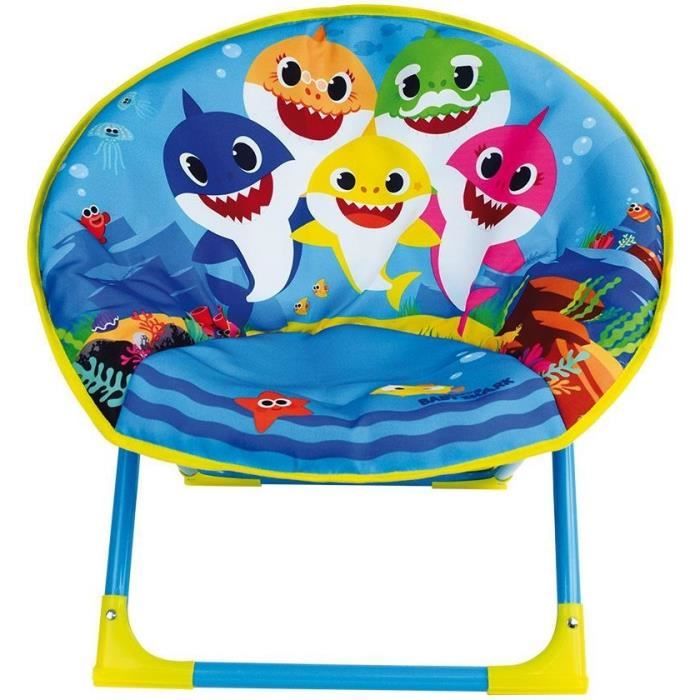 FUN HOUSE Folding Moon Seat - BABY SHARK - Blue - H.47 x W.54 x D.45 cm - For Children H.47x L.54x P.45
