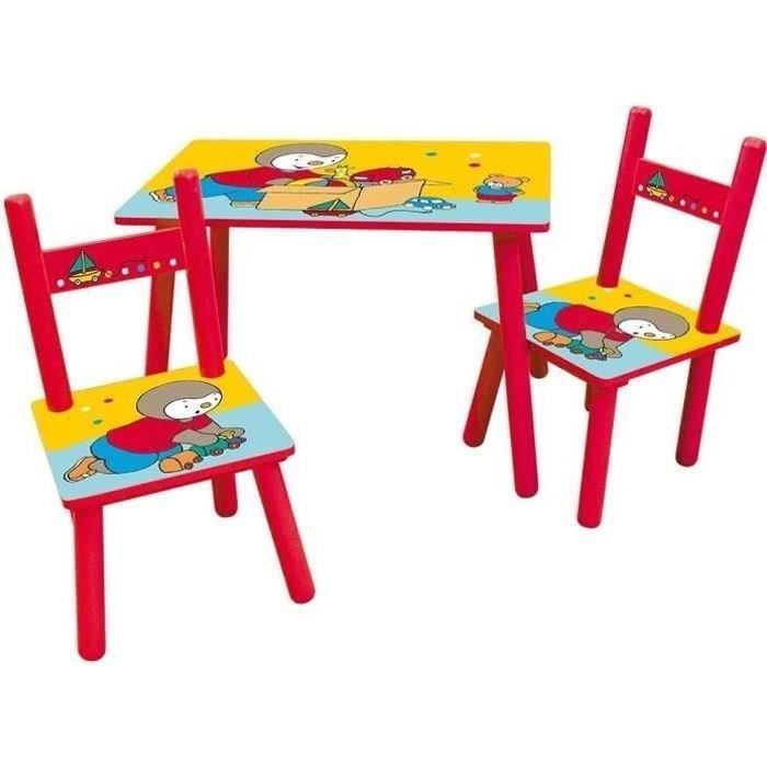 T'CHOUPI Rectangular Table 41.5x61x42 cm + 2 Chairs 49.5x31x31.5 cm