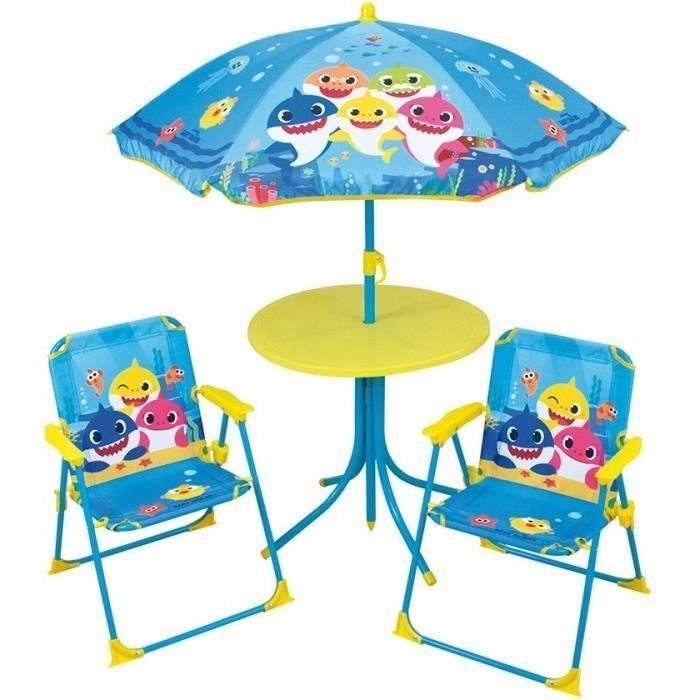 BABY SHARK Garden Furniture Set for Kids with Table, Chair, and Parasol