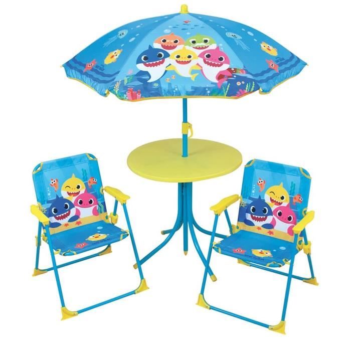 BABY SHARK Garden Furniture Set for Kids with Table, Chair, and Parasol