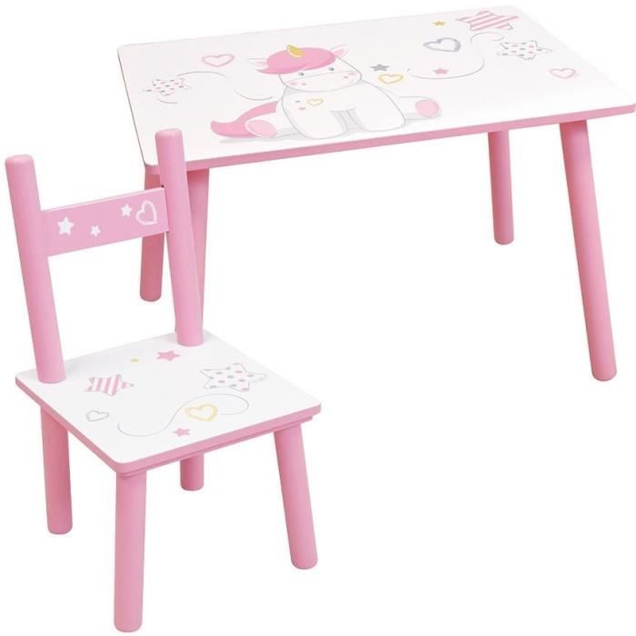 FUN HOUSE Unicorn Table and Chair Set: Table 41.5 cm H x 61 cm W x 42 cm D, Chair 49.5 cm H x