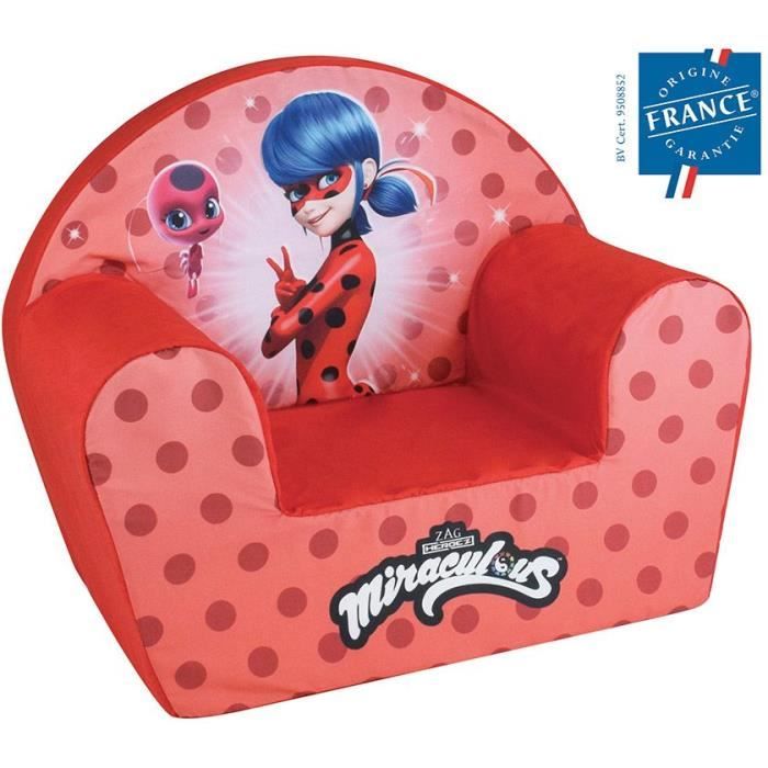 FUN HOUSE Ladybug Club Chair - Plush - H.42 x W.52 x D.33 cm - For Children - Made in France