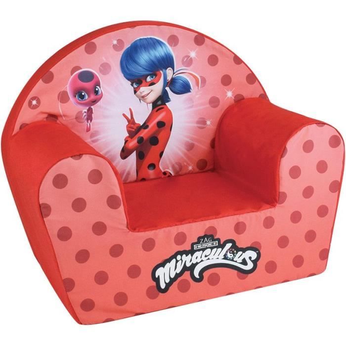 FUN HOUSE Ladybug Club Chair - Plush - H.42 x W.52 x D.33 cm - For Children - Made in France