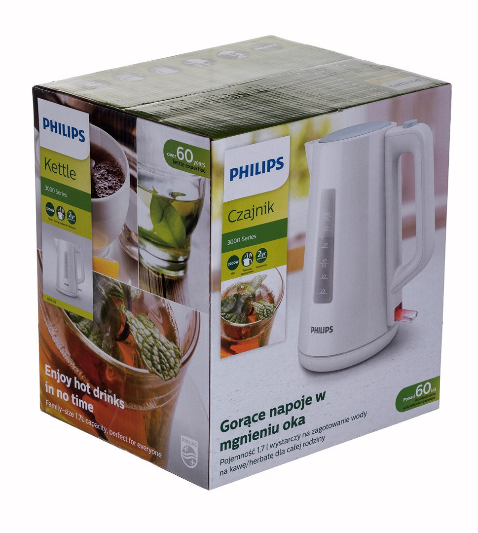 Philips Electric Kettle 1.7 L 2200 W HD9318/70 White 230 mm Width 200 mm Length 250 mm Height