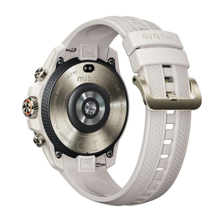 Mibro GS Explorer Smartwatch (Desert White) Dual-Band GPS, 10ATM Waterproof, 150+ Sports Modes