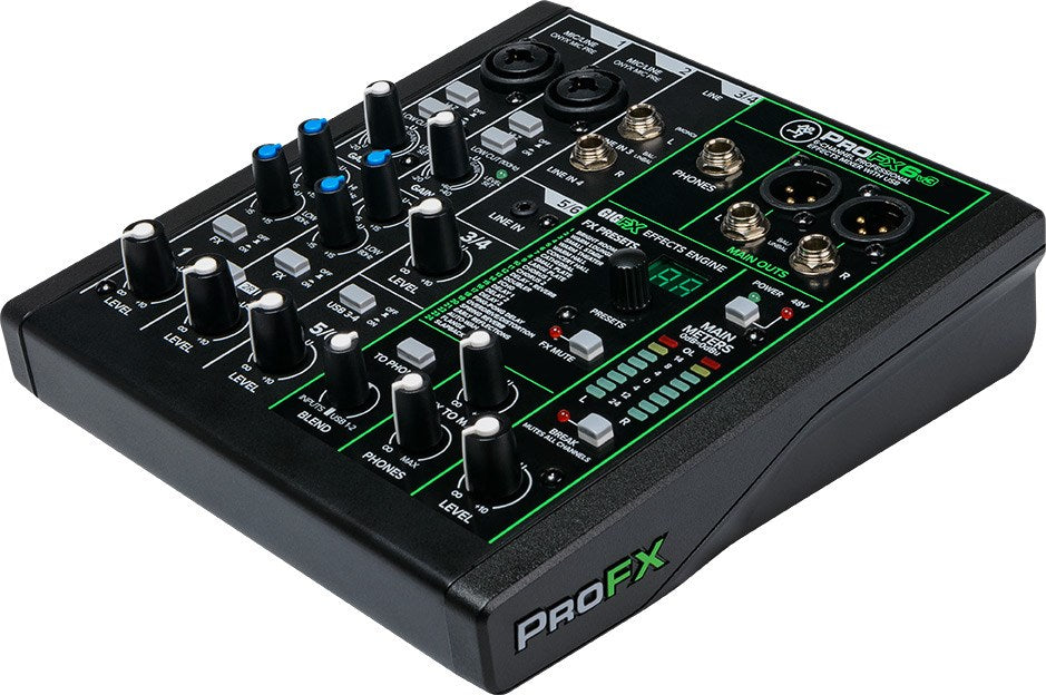 Mackie ProFX6v3 6-Channel Analogue Mixer with USB Interface Black