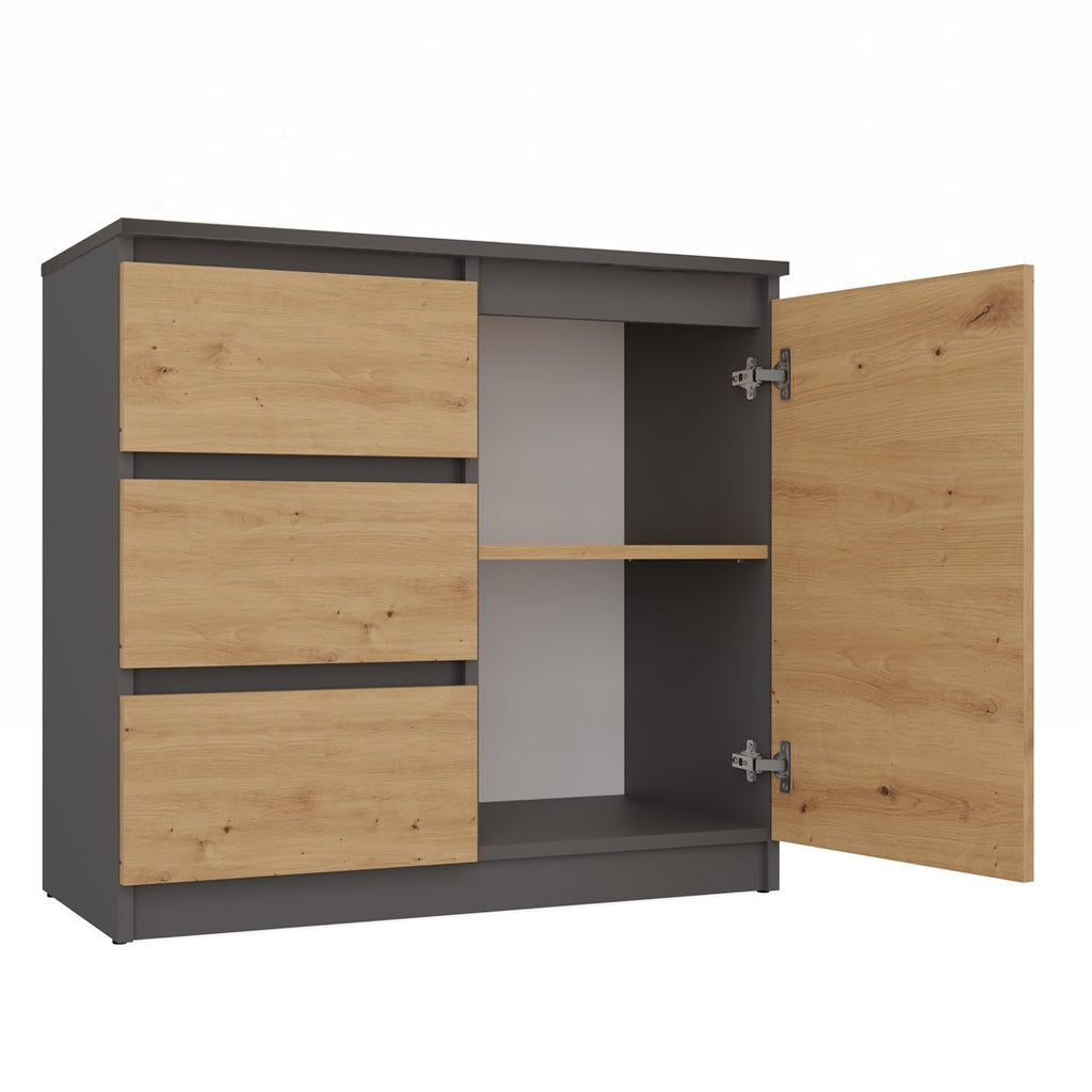 Topeshop Chest of Drawers 1D3S Anthracite/Artisan