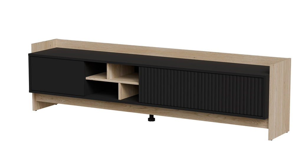RTV PORTO 3D Cabinet Bed 190x38x50 Oak/Black