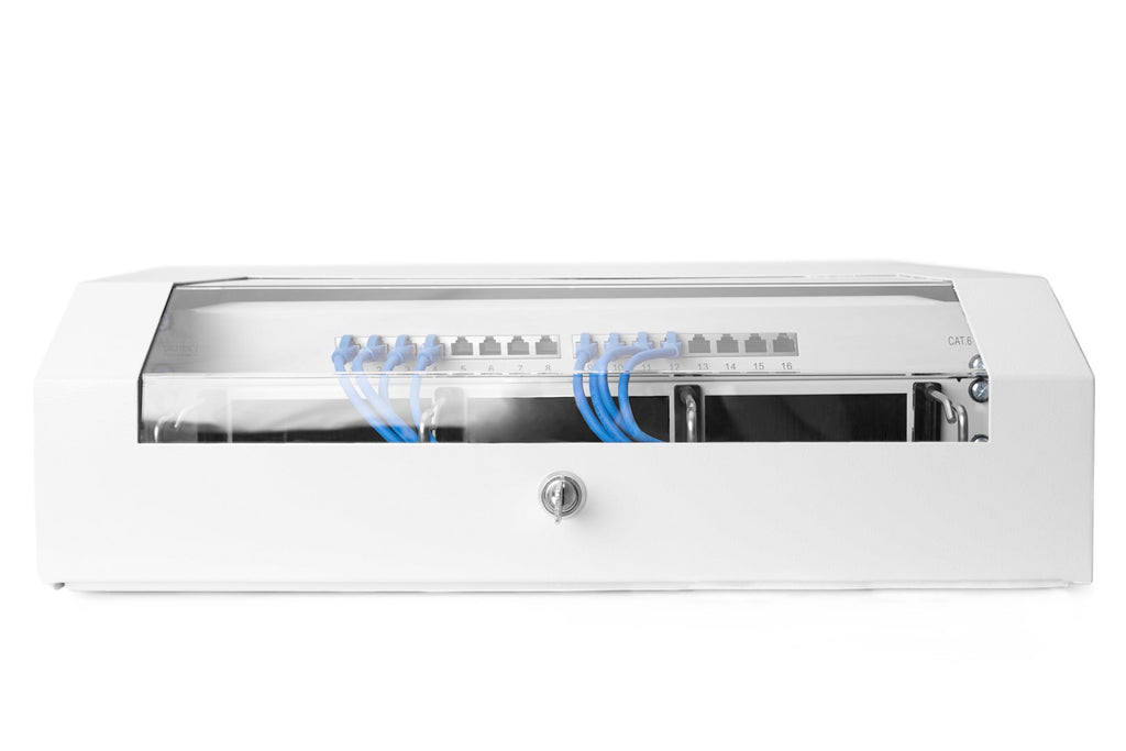 DIGITUS Wall-mounted Enclosure - SOHO, Slim, 3U, Grey, DN-19 04U-PB