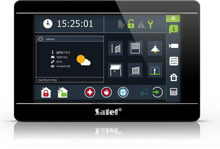 Satel INT-TSI-B Touchscreen Keypad Black