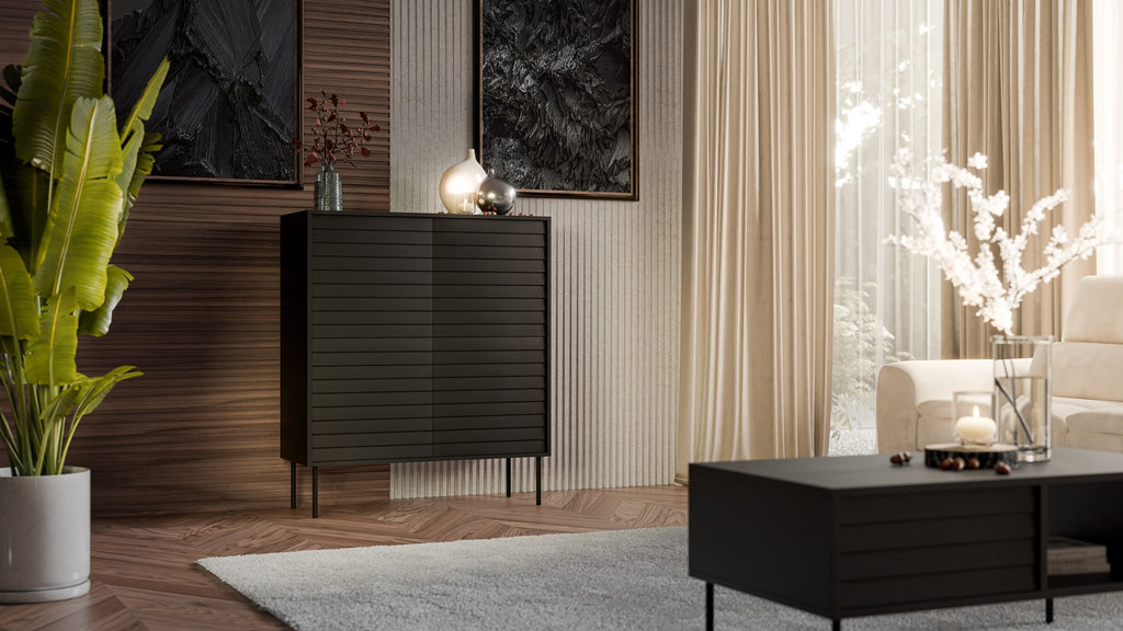 Cama 4D CORTINA Chest of Drawers 102x40x118 Black