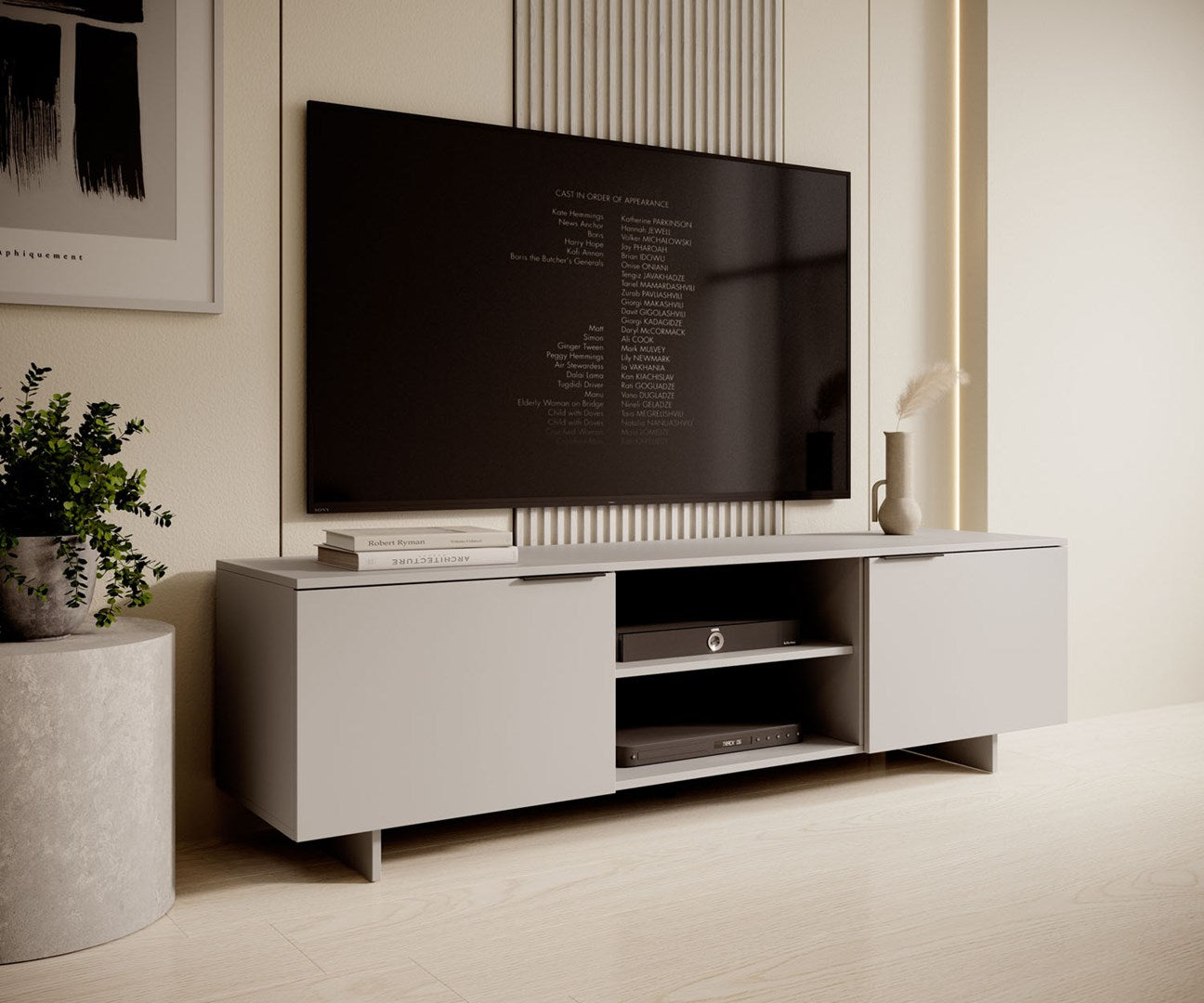 ALMA Cama 2D1P RTV Cabinet 180x41.5xH55 Cashmere