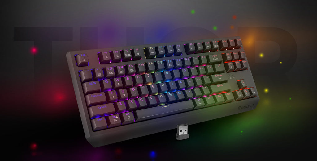 GENESIS Thor 230 TKL Gaming Keyboard USB + RF Wireless + Bluetooth Grey