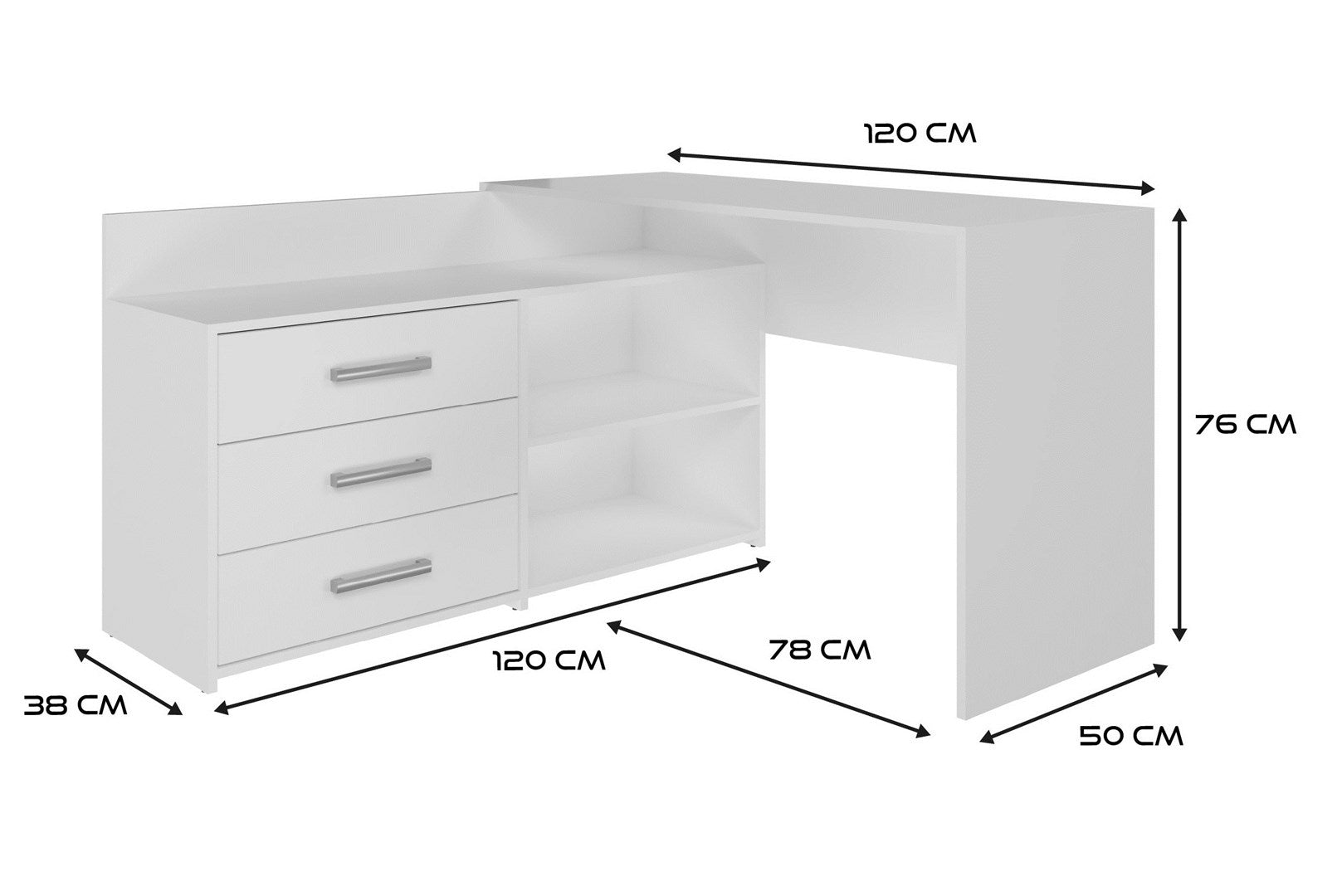 Topeshop DANY BIEL KPL Computer Desk White