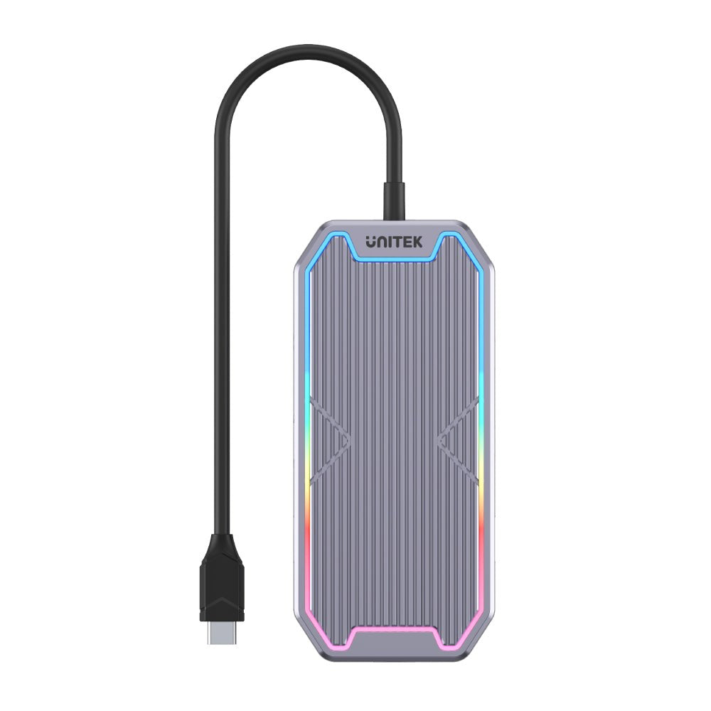 UNITEK uHUB S7+ USB 3.2 Hub Type-C Grey with HDMI, RJ45, PD 100W