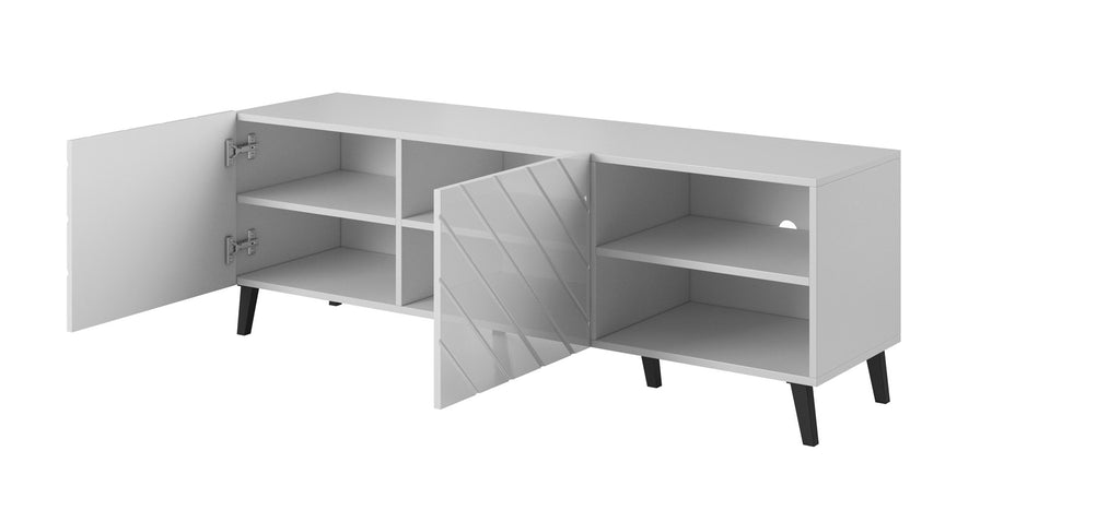 RTV Cabinet ABETO 150x42x52 White/Glossy