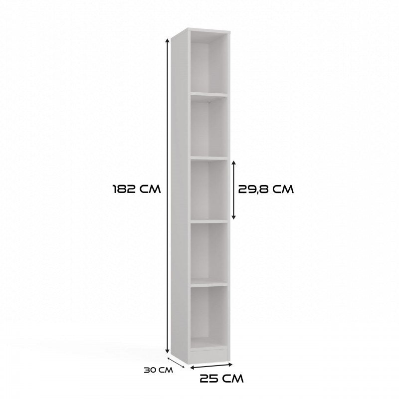 R25 White Bookcase