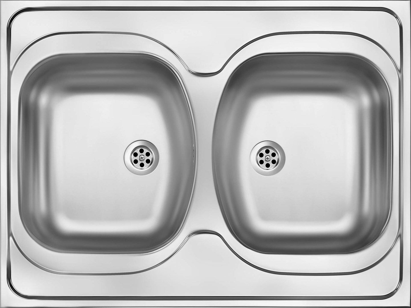 Deante Stainless Steel Sink 2-Bowl Drop-In Reversible 80x60 cm