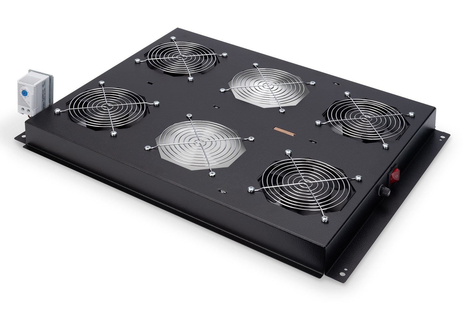 Digitus Professional DN-19 FAN-4-SRV-B - Rack Roof with 4 Fans and Thermostat, Black, RAL 9005,19 inch