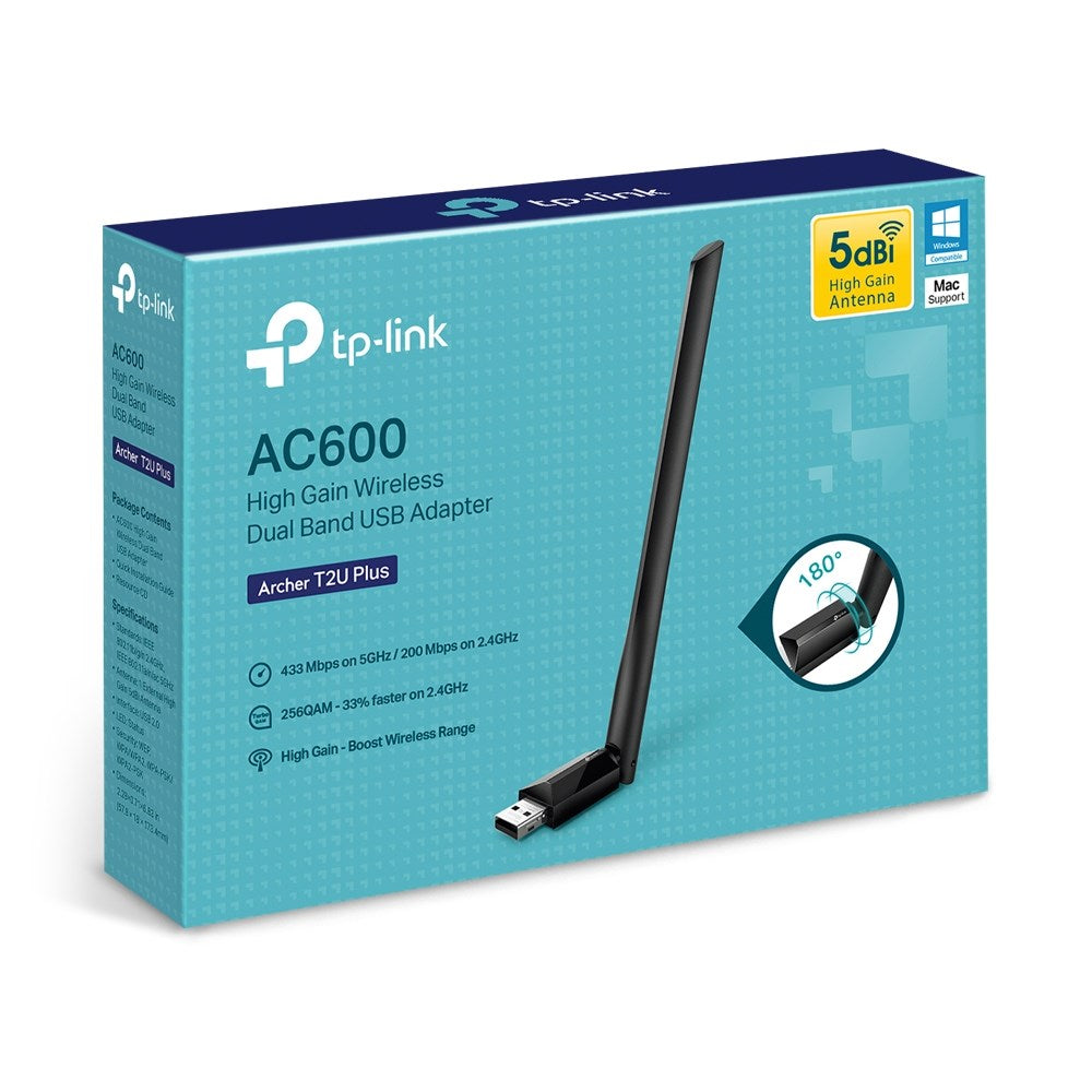 TP-Link Archer T2U Plus AC600 Dual Band USB Adapter