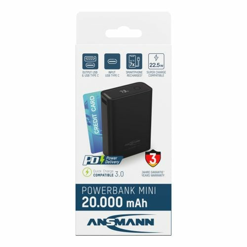 ANSMANN PB222PD Lithium Polymer 20000 mAh Black | Model: O4013674191925