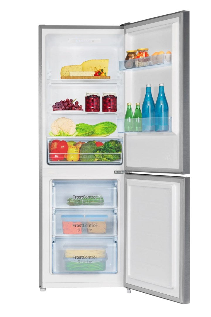 Amica FK2425.4UNTX(E) Freestanding Fridge-Freezer (Silver)