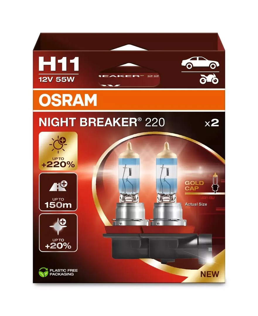 H11 12V PGJ 19-2 NIGHT BREAKER 220 | Set of 2