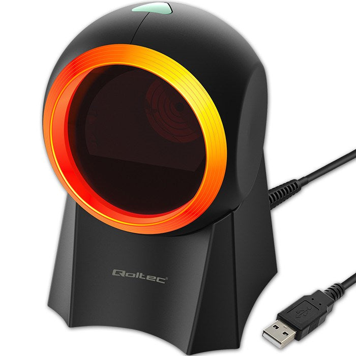 Qoltec 50857 Wired Desktop Barcode Scanner 1D 2D