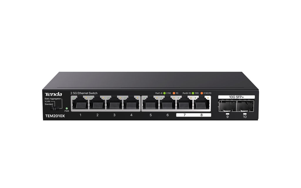 Tenda TEM2010X Network Switch 2.5 G Ethernet Desktop Black